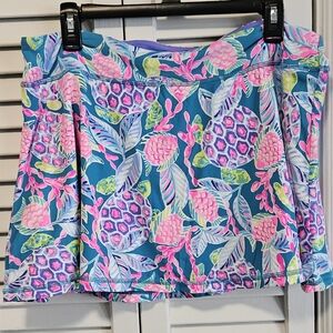 LILLY PULITZER Luxletic Aila Skort in Maldives Green Turtle Wave, XL